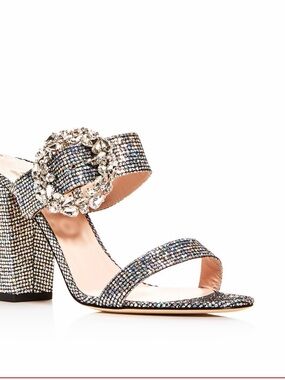 NEW NWOT SJP by Sarah Jessica Parker Iridescent Crystal Block Heel Sandal